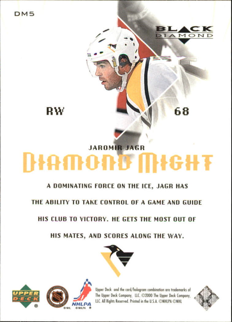 1999-00 Black Diamond Diamond Might #DM5 Jaromir Jagr back image