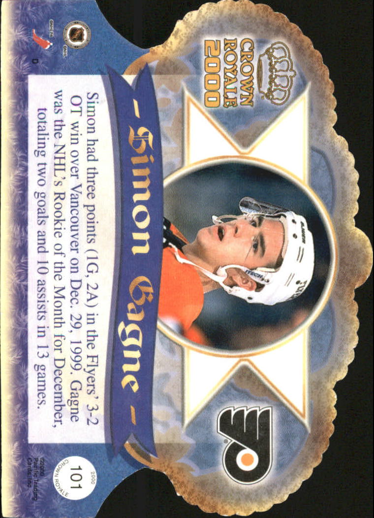 1999-00 Crown Royale Prospects Parallel #101 Simon Gagne back image