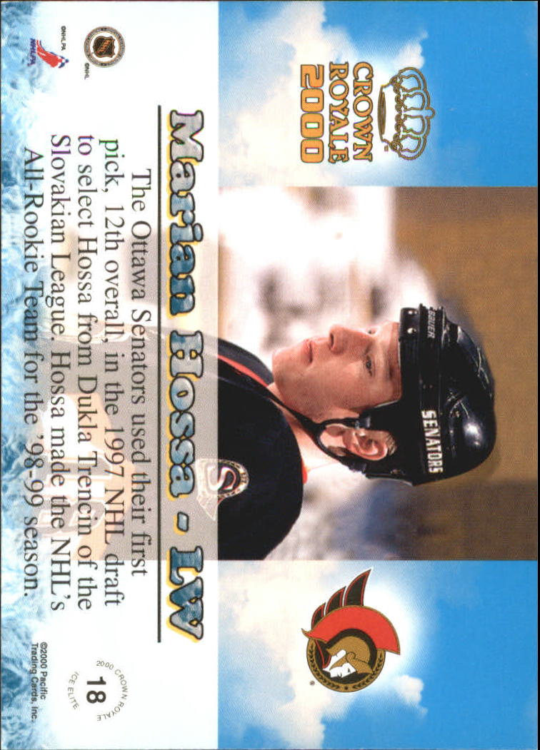 1999-00 Crown Royale Ice Elite #18 Marian Hossa back image