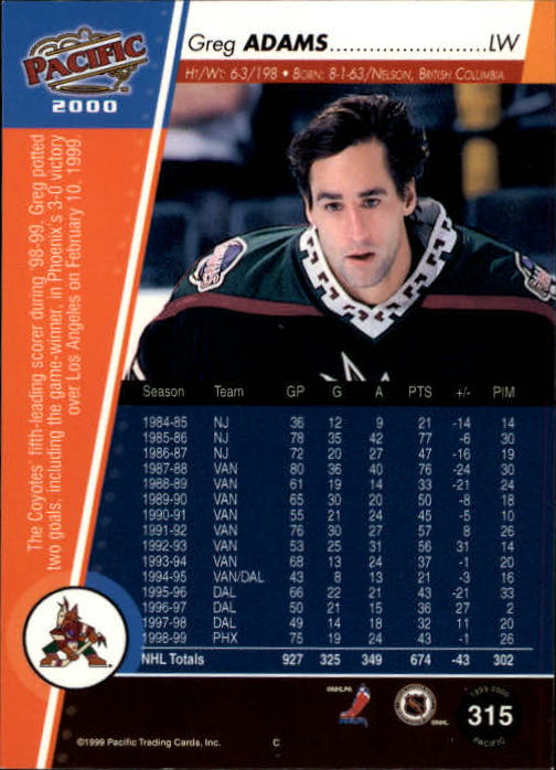 1999-00 Pacific - #437 Peter Bondra