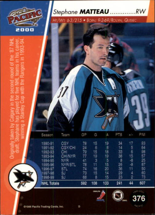 A5566- 1999-00 Pacific Hockey #s 251-450 +Inserts -You Pick- 15+ FREE US SHIP - Picture 193 of 371