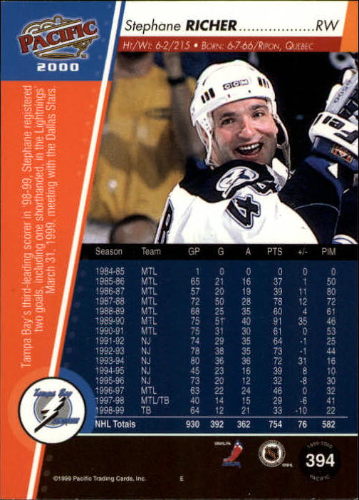 A5566- 1999-00 Pacific Hockey #s 251-450 +Inserts -You Pick- 15+ FREE US SHIP - Picture 221 of 371