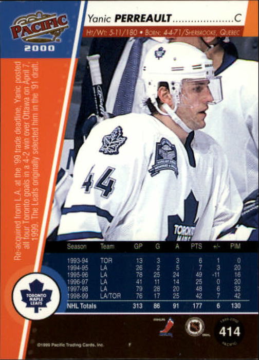 A5566- 1999-00 Pacific Hockey #s 251-450 +Inserts -You Pick- 15+ FREE US SHIP - Picture 253 of 371