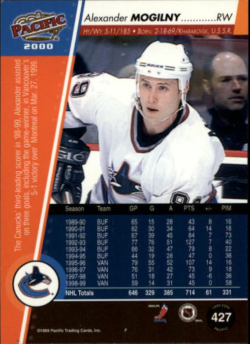 A5566- 1999-00 Pacific Hockey #s 251-450 +Inserts -You Pick- 15+ FREE US SHIP - Picture 279 of 371