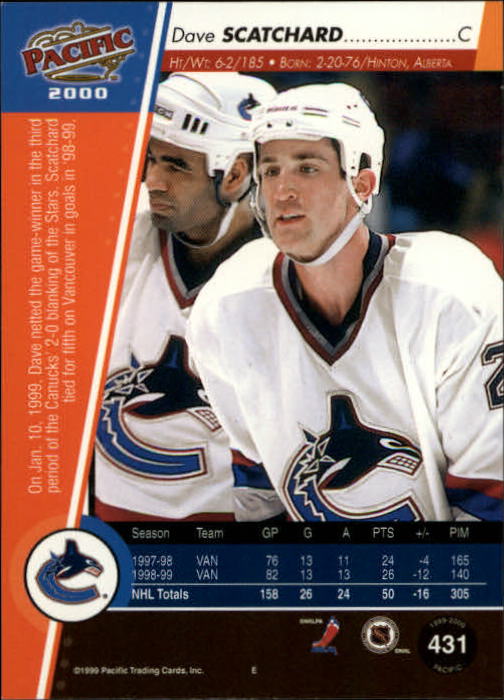 A5566- 1999-00 Pacific Hockey #s 251-450 +Inserts -You Pick- 15+ FREE US SHIP - Picture 287 of 371