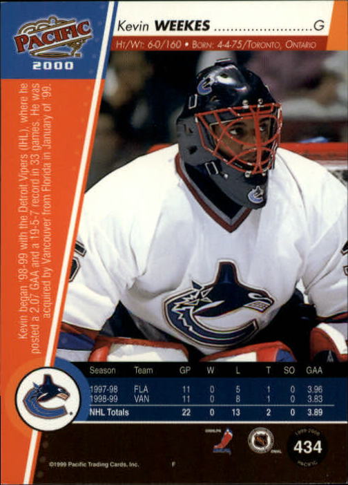 A5566- 1999-00 Pacific Hockey #s 251-450 +Inserts -You Pick- 15+ FREE US SHIP - Picture 293 of 371