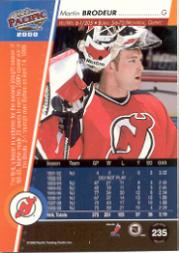 1999-00 Pacific Red #235 Martin Brodeur back image