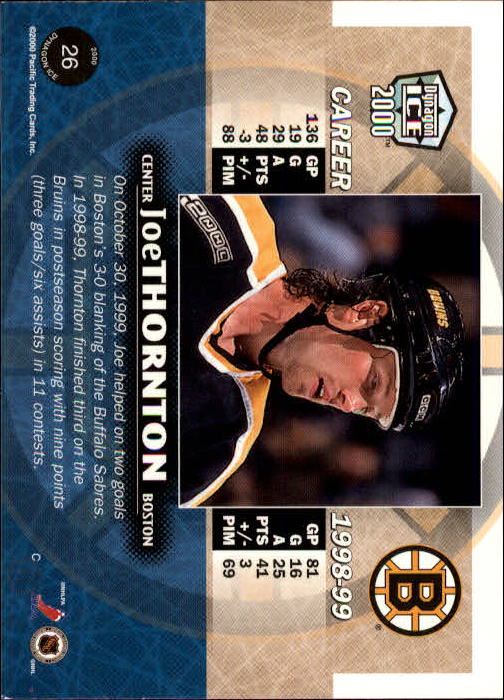 1999-00 Pacific Dynagon Ice - #26 Joe Thornton