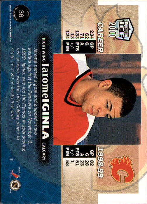 1999-00 Pacific Dynagon Ice #36 Jarome Iginla back image