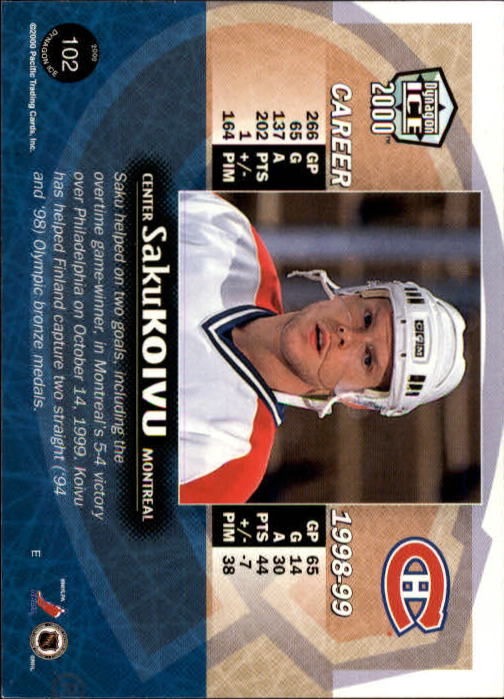 A9009- 1999-00 Pacific Dynagon Ice Hk Cards 1-204 -You Pick- 15+ FREE US SHIP - Picture 199 of 407