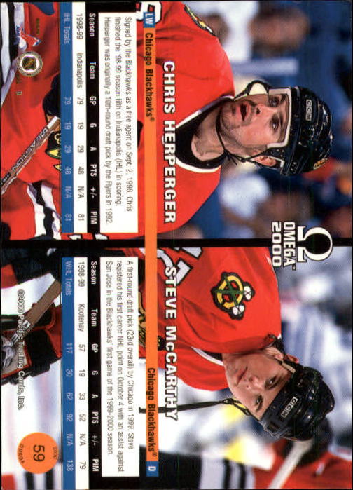 1999-00 Pacific Omega #59 C.Herperger RC/S.McCarthy back image