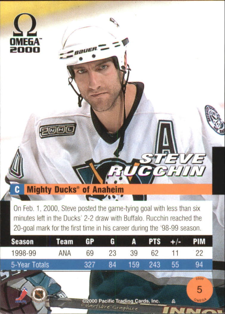 1999-00 Pacific Omega Ice Blue #5 Steve Rucchin back image