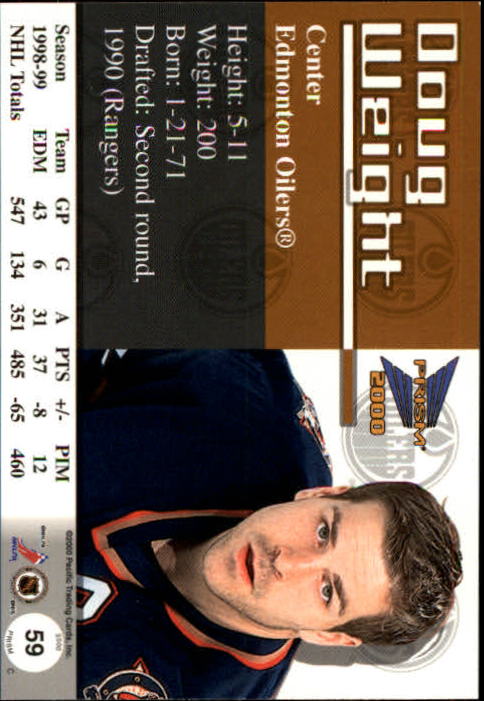 1999-00 Pacific Prism #59 Doug Weight back image