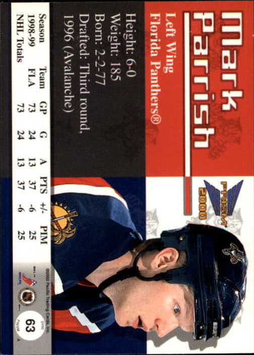 A5427- 1999-00 Pacific Prism Hk #s 1-150 +Rookies -You Pick- 15+ FREE US SHIP - Picture 125 of 293