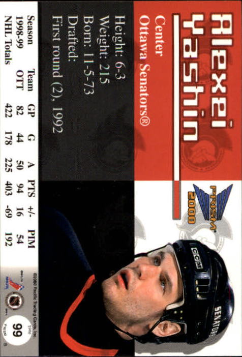 A5427- 1999-00 Pacific Prism Hk #s 1-150 +Rookies -You Pick- 15+ FREE US SHIP - Picture 195 of 293