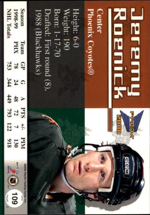 A5427- 1999-00 Pacific Prism Hk #s 1-150 +Rookies -You Pick- 15+ FREE US SHIP - Picture 213 of 293