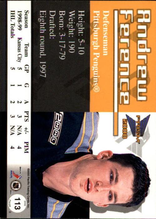 A5427- 1999-00 Pacific Prism Hk #s 1-150 +Rookies -You Pick- 15+ FREE US SHIP - Picture 221 of 293