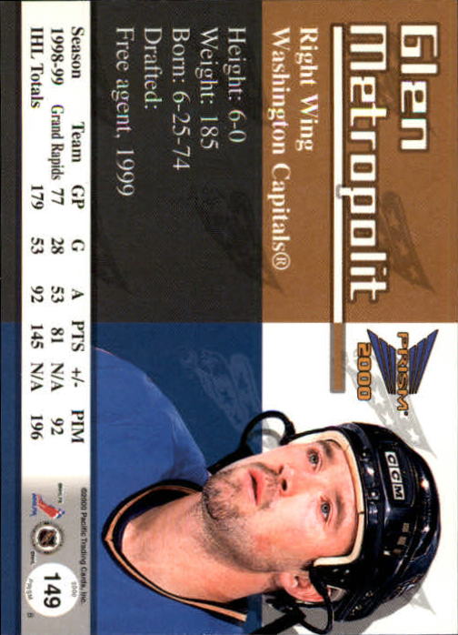 A5427- 1999-00 Pacific Prism Hk #s 1-150 +Rookies -You Pick- 15+ FREE US SHIP - Picture 291 of 293