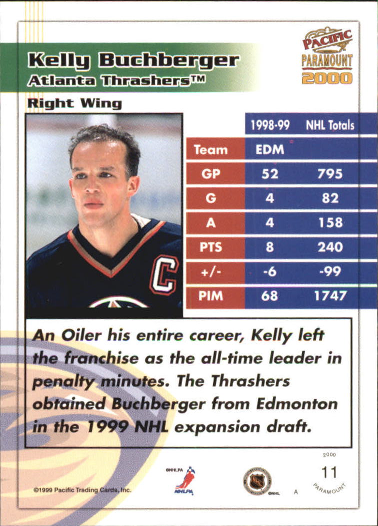 1999-00 Paramount Gold #11 Kelly Buchberger back image