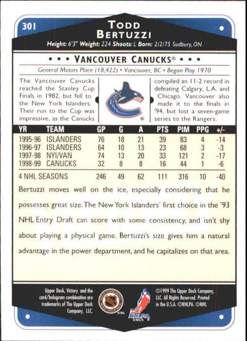B2474- 1999-00 Upper Deck Victory Hk Cards 1-400 -You Pick- 15+ FREE US SHIP - Picture 273 of 399