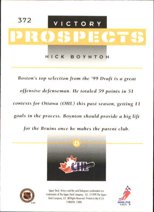 B2474- 1999-00 Upper Deck Victory Hk Cards 1-400 -You Pick- 15+ FREE US SHIP - Picture 389 of 399