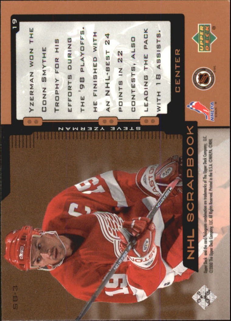 1999-00 Upper Deck NHL Scrapbook #SB3 Steve Yzerman back image