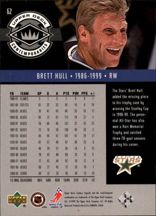 1999-00 Upper Deck Century Legends #62 Brett Hull back image