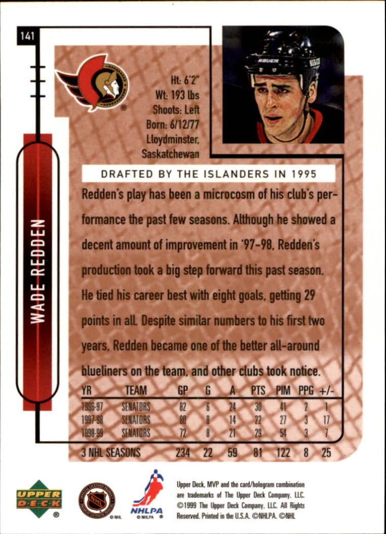 Wade Redden 1999-00 Upper Deck Wayne Gretzky Hockey # 119 Mint Hockey Card Ottawa Senators