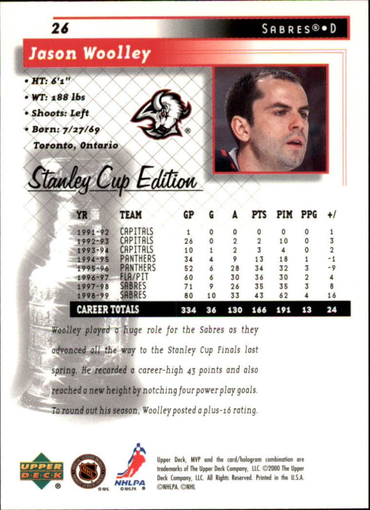 1999-00 Upper Deck MVP Stanley Cup Edition - #9 Ed Ward