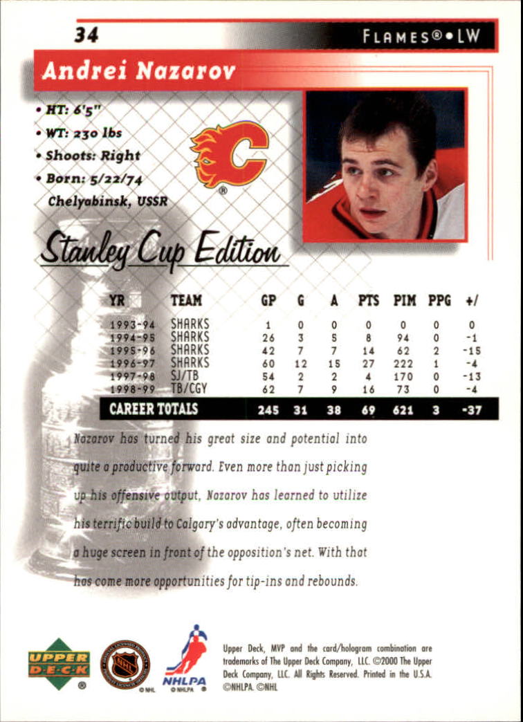 1999-00 Upper Deck MVP Stanley Cup Edition - #9 Ed Ward