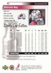 1999-00 Upper Deck MVP SC Edition #51 Patrick Roy back image
