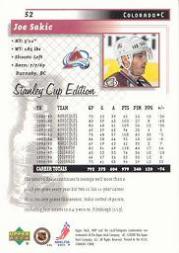 1999-00 Upper Deck MVP SC Edition #52 Joe Sakic back image