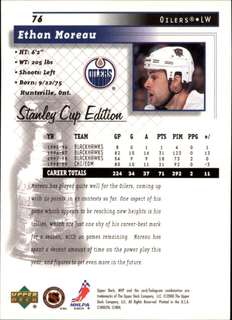 1999-00 Upper Deck MVP Stanley Cup Edition - #9 Ed Ward