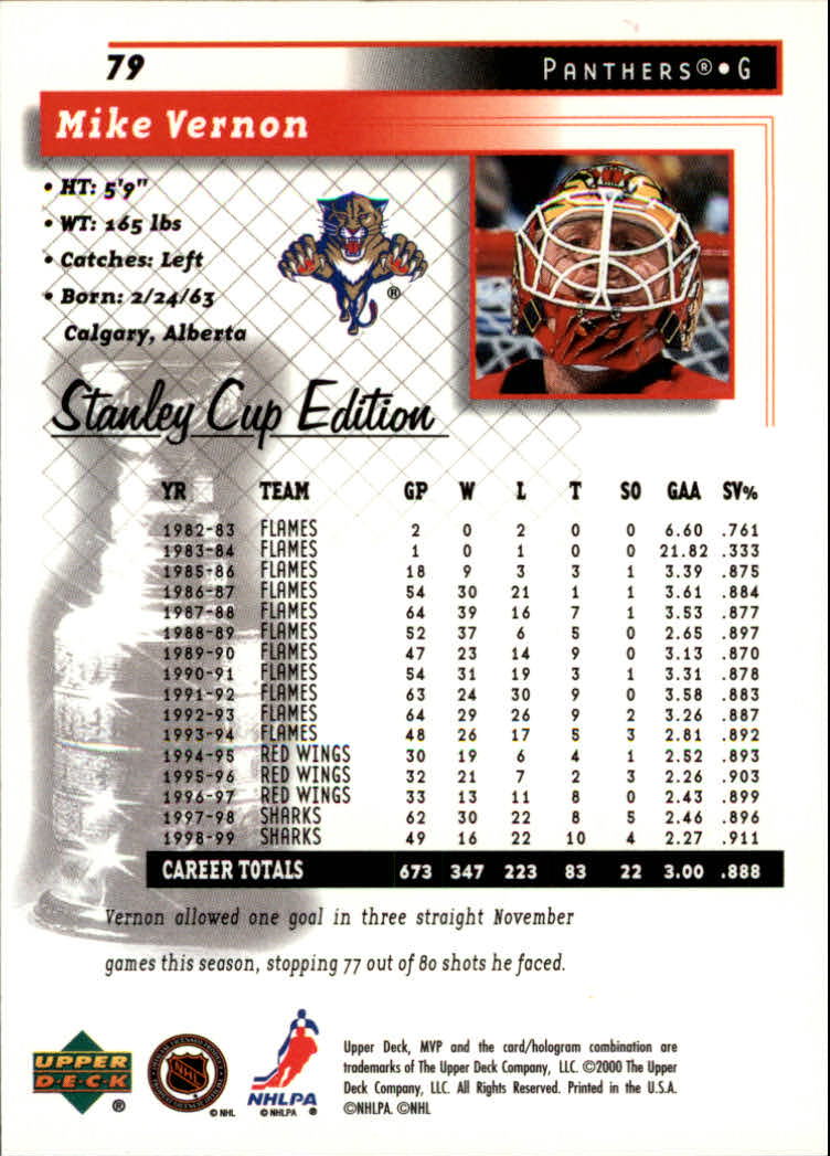 1999-00 Upper Deck MVP Stanley Cup Edition - #9 Ed Ward