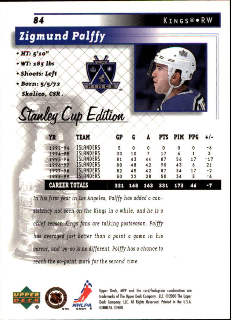 1999-00 Upper Deck MVP SC Edition #84 Zigmund Palffy back image