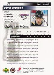 1999-00 Upper Deck MVP SC Edition #97 David Legwand back image