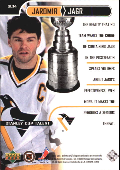 1999-00 Upper Deck MVP SC Edition Stanley Cup Talent #SC14 Jaromir Jagr back image