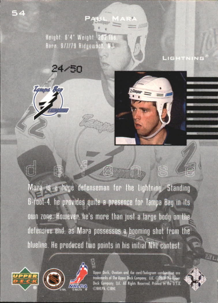 1999-00 Upper Deck Ovation Standing Ovation #54 Paul Mara