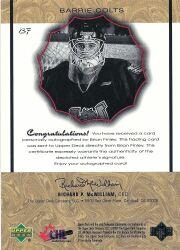 1999-00 UD Prospects Signatures of Tradition #BF Brian Finley back image