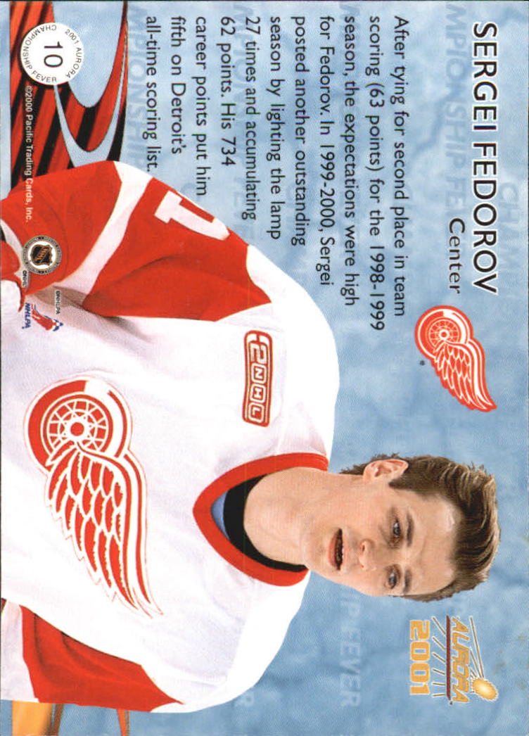 2000-01 Aurora Championship Fever Copper #10 Sergei Fedorov back image