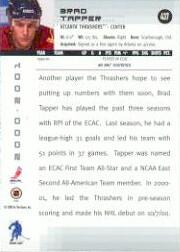 2000-01 BAP Memorabilia #437 Brad Tapper RC back image