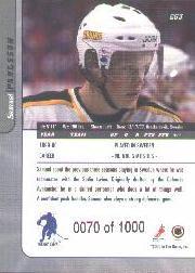 2000-01 BAP Signature Series #263 Samuel Pahlsson SP back image