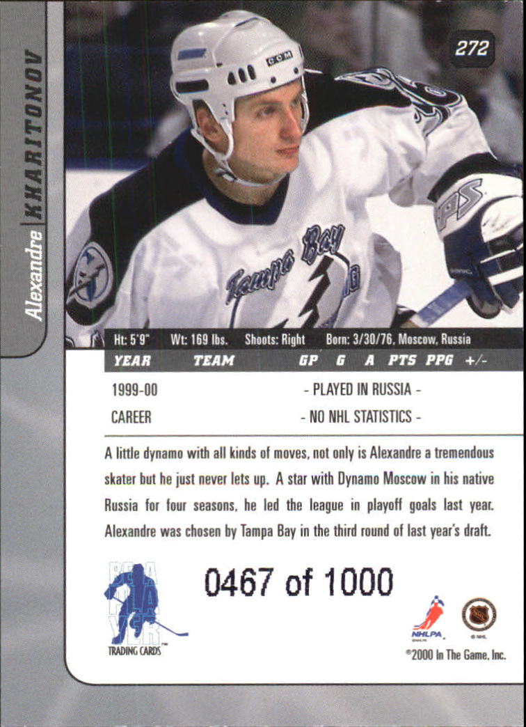 2000-01 BAP Signature Series #272 Alexander Kharitonov RC back image