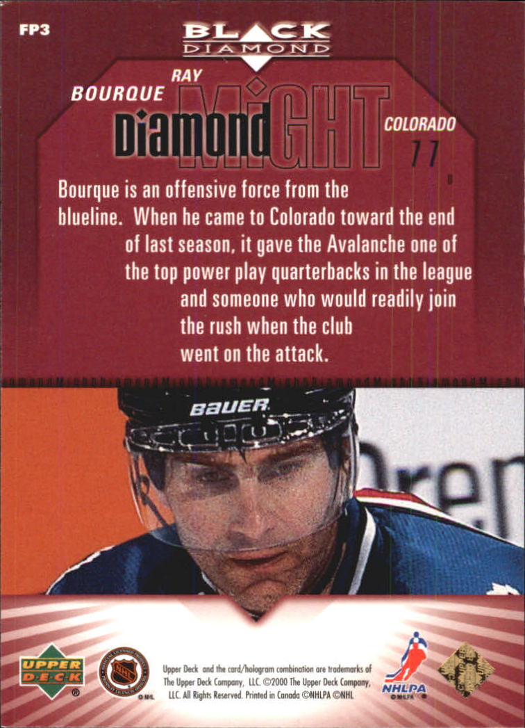 2000-01 Black Diamond Diamond Might #FP3 Ray Bourque back image