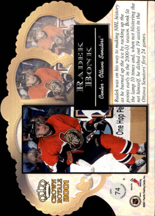 2000-01 Crown Royale Limited Series #74 Radek Bonk