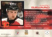 2000-01 Crown Royale Game-Worn Jersey Patches #5 Marc Savard/144 back image