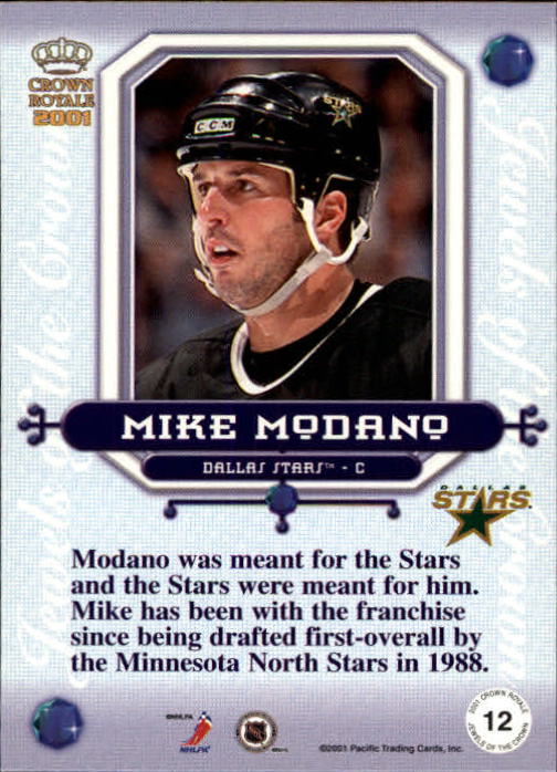 2000-01 Crown Royale Jewels of the Crown #12 Mike Modano back image