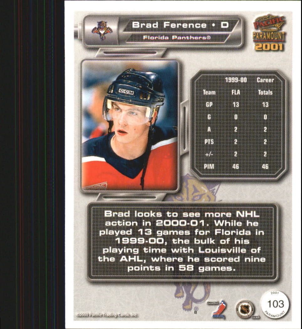 2000-01 Paramount Premiere Date #103 Brad Ference
