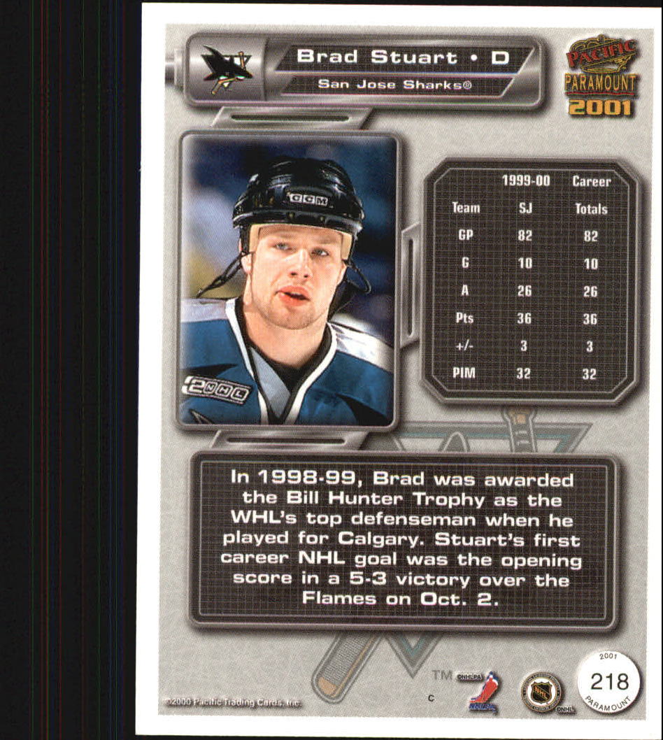2000-01 Paramount Premiere Date #218 Brad Stuart