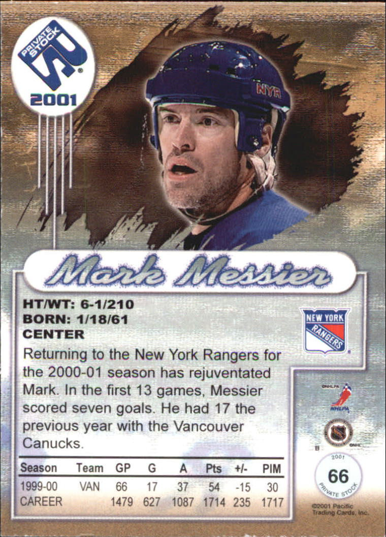 2000-01 Private Stock Retail #66 Mark Messier back image